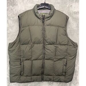 Eddie‎ Bauer Mens Vest 3XLT Dark Olive Classic Down Fill Puffer Outdoors Hiking